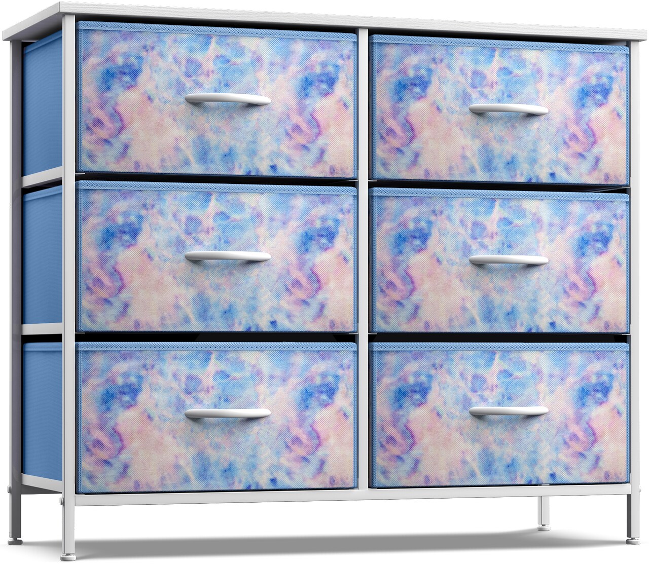 Sorbus 6 Drawers Dresser- Storage Unit with Steel Frame, Wood Top, Fabric Bins - for Bedroom, Closet, Office and more